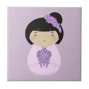 Kokeshi Wisteria Bride Tegeltje
