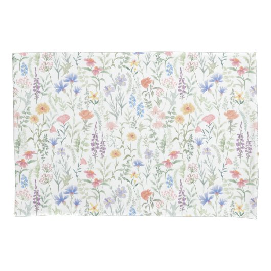 Kokette Bloemenweide Kussensloop (Voorkant)