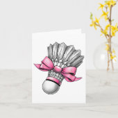 Kokette boog badminton shuttle roze lint moeder me kaart (Gele Bloem)