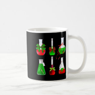 Kokette boog bekerglazen scheikunde labtechnicus w koffiemok