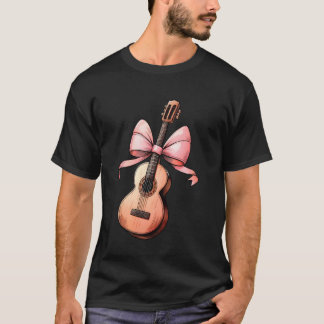 Kokette Boog Gitaar Moeder Gitarist Moederdag Roze T-shirt