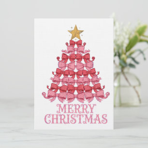 Kokette Boog Kerstboom - Roze Boog Kaart