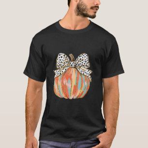 Kokette boog pompoenseizoen herfst herfstbladeren t-shirt