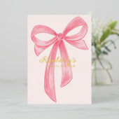 Kokette boog roze bruidsdouche folie uitnodiging (Staand Voorkant)