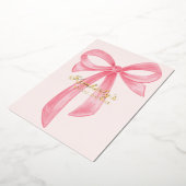 Kokette boog roze bruidsdouche folie uitnodiging (Gedraaid)