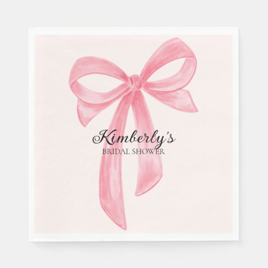 Kokette boog roze bruidsdouche servet (Voorkant)