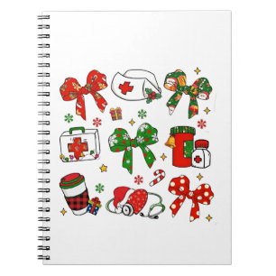 Kokette Boog Verpleegster Kerst Verpleging Prettig Notitieboek