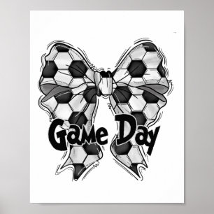 Kokette Boog Voetbal Wedstrijd Dag Voetbal Moeder Poster