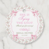 Kokette Boog Ze Knoopt de Knoop Bruidsfeest Bedankjes Labels (Achterkant)