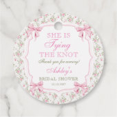 Kokette Bruid Bindt de Knoop Bruidsfeest Bedankjes Labels (Achterkant)