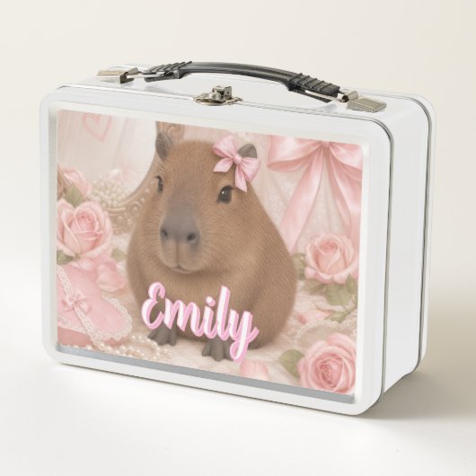 kokette capybara roze strik (Voorkant)