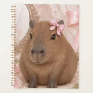 kokette capybara roze strik planner