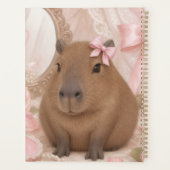 kokette capybara roze strik planner (Achterkant)