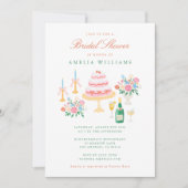 Kokette Charm Handgeschilderde Bruiloftsborrel Kaart (Voorkant)