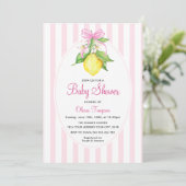 Kokette citroensroze babyshower kaart (Staand voorkant)