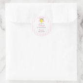 Kokette citroensroze babyshower ronde sticker (Tas)