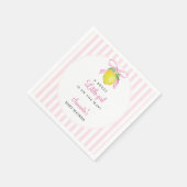 Kokette citroensroze babyshower servet (Hoek)
