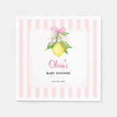 Kokette citroensroze babyshower servet (Voorkant)