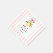 Kokette citroensroze babyshower servet (Hoek)
