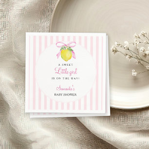 Kokette citroensroze babyshower servet