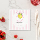 Kokette citroensroze babyshower servet (Insitu)