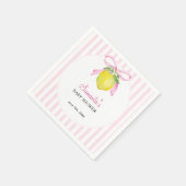 Kokette citroensroze babyshower servet (Hoek)