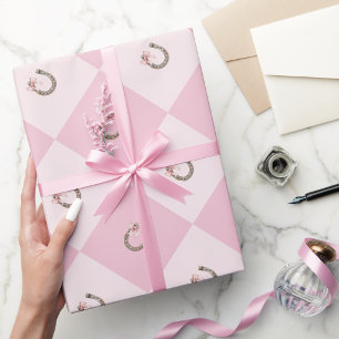 Kokette Cowgirl Geluks Hoefijzer Cadeaupapier