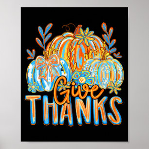 Kokette Dankbaar Christelijk Thanksgiving Bloemstu Poster