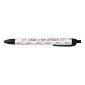 Kokette Disco Kersenslus Naam Monogram Zwarte Inkt Pen (Bodem)