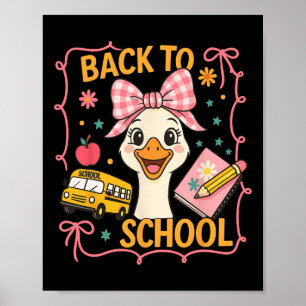 Kokette Dwaze Gans Leraar Preppy Bloemig Terug Naa Poster