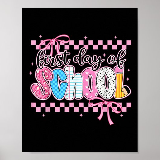 Kokette eerste schooldag terug naar school leraar poster (Voorkant)