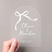 Kokette grillige handgetekende strik save the date acryl uitnodigingen (Insitu (Draagbaar))