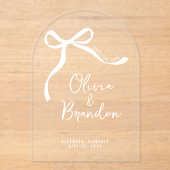 Kokette grillige handgetekende strik save the date acryl uitnodigingen (Voorkant)