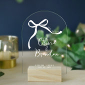 Kokette grillige handgetekende strik save the date acryl uitnodigingen