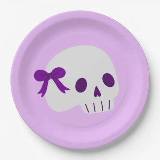 kokette halloween schattige strik schedel papieren bordje