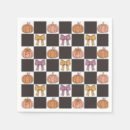 Kokette Halloweenfeest Meisjesachtige Pompoen Stri Servet