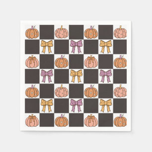 Kokette Halloweenfeest Meisjesachtige Pompoen Stri Servet