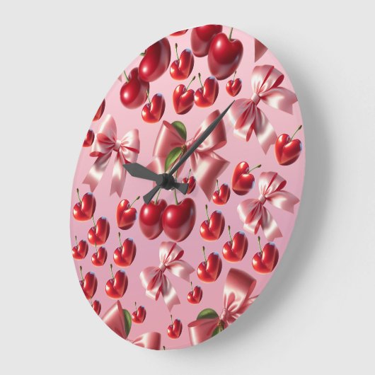 Kokette Hart Kersenboog Patroon Grote Klok (Hoek)