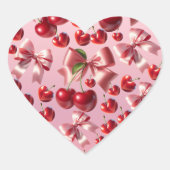 Kokette Hart Kersenboog Patroon Sticker (Voorkant)