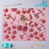 Kokette Hart Kersenboog Patroon Tissuepapier (Craft)