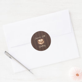 Kokette Hart Verjaardagstaart Ronde Sticker