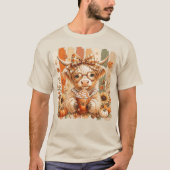 Kokette Herfst Hoogland Koe T-shirt (Voorkant)