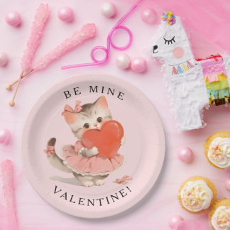 Kokette Kat Vintage Wees Van Mijntje Valentijn Papieren Bordje
