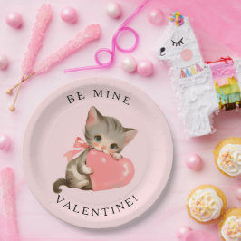 Kokette Kat Vintage Wees Van Mijntje Valentijn Papieren Bordje