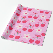 Kokette kersen met rode linten en witte bloemen