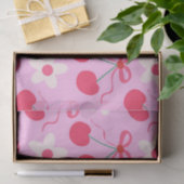 Kokette kersen met rode linten en witte bloemen tissuepapier (Geschenk)