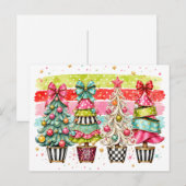 Kokette Kerstbomen Feestdagenkaart (Voorkant / Achterkant)