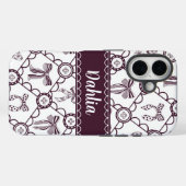Kokette knooplint in maroon Case-Mate iPhone case (Achterkant (horizontaal))
