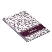 Kokette knooplint in maroon notitieboek (Rechterzijde)