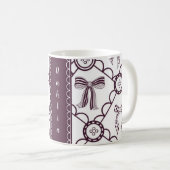 Kokette koraalrode strik koffiemok (Voorkant rechts)